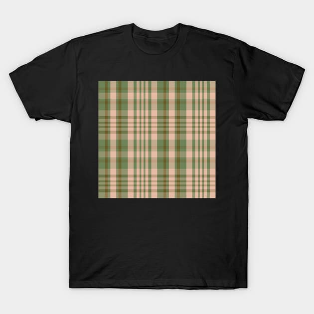 Autumn Aesthetic Sorcha 2 Hand Drawn Textured Plaid Pattern T-Shirt by GenAumonier